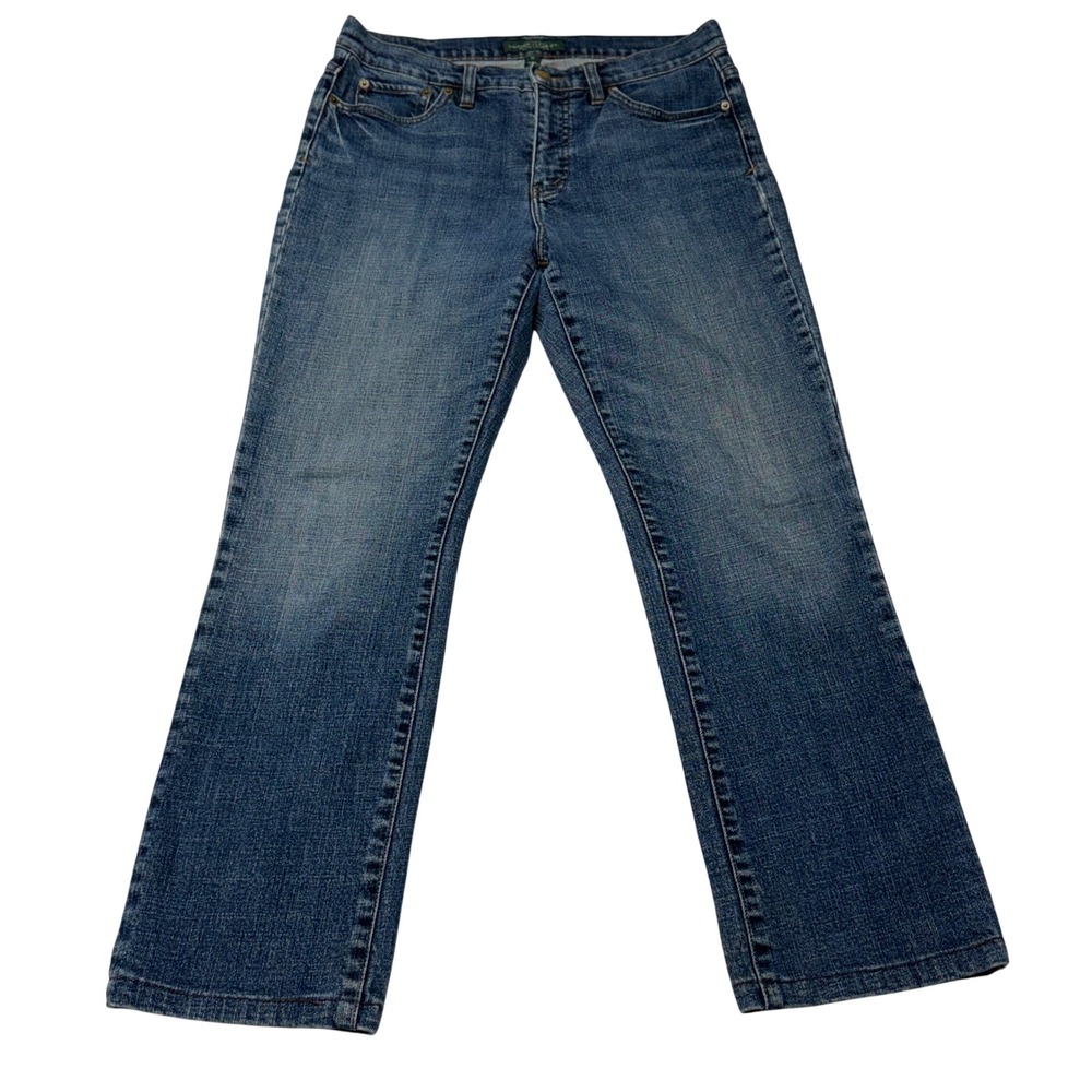 Lauren Ralph Lauren Womens Classic Straight Leg Jeans Blue Medium Wash Size 10